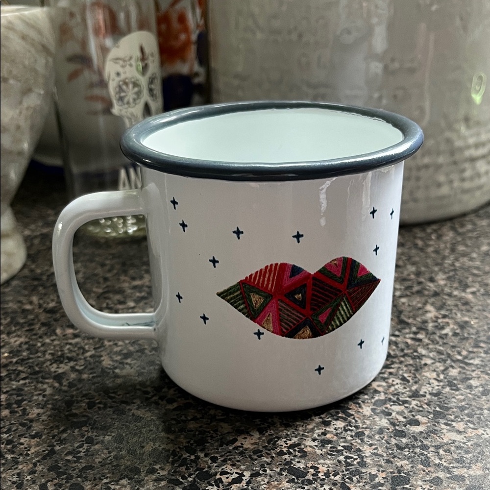 🫧 SEPHORA “Luxury Unlimited” Enamel Mug – Blue Rim, Limited Edition 🫧